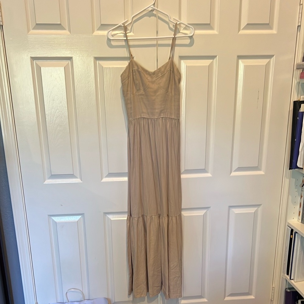 Young Fabulous & Broke Elegant Beige Maxi Dress Medium